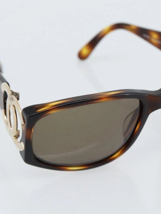 CHANEL Tortoise Pattern Sunglasses Plastic Brown Gold CC Auth bs35421 main image 6